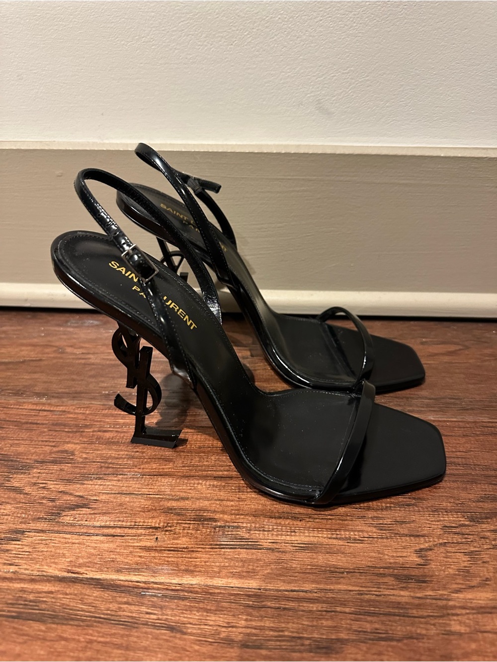 Saint Laurent YSL Opyum Patent Leather Heels Black Size 42